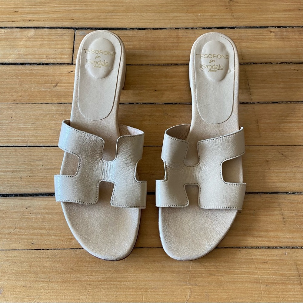 Hermes Oran-style leather slide by Tesorone for il Sandalo